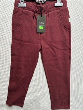 Miles Unisex Ribbed Joggers in Burgundy - Comfortable Everyday Sweatpants. NWT